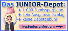 Junior-Depot: 1.000 Fondssparpl�ne ab 25 EUR